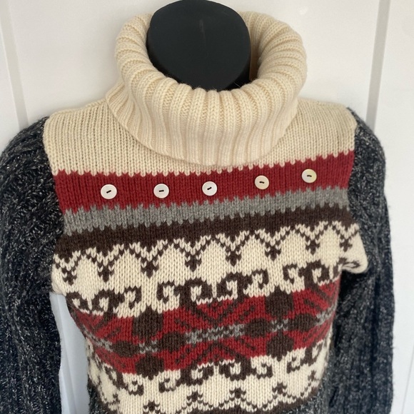 Vintage Alain Manoukian Wool Blend Ribbed Pullover Turtleneck Sweater Size Small - Picture 6 of 8